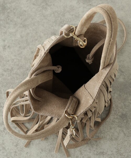 GALLEST（ギャレスト）の「スエードフリンジバッグ（ハンドバッグ・レディース・ベージュ/ダークブラウン・00）」の8枚目の写真