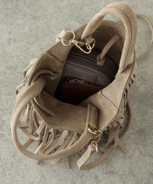 GALLEST（ギャレスト）の「スエードフリンジバッグ（ハンドバッグ・レディース・ベージュ/ダークブラウン・00）」の9枚目の写真