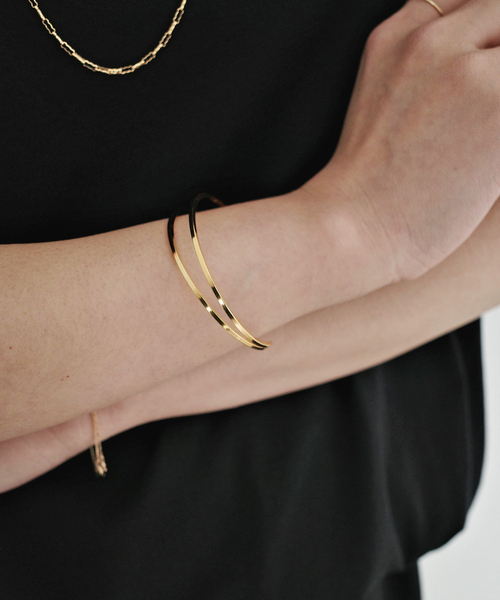 SLOBE IENA（スローブイエナ）の「SLOBE ダブルバングル（ネックレス・レディース・ゴールド・FREE）」の2枚目の写真