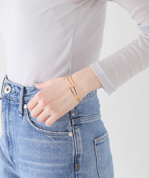 SLOBE IENA（スローブイエナ）の「SLOBE ダブルバングル（ネックレス・レディース・ゴールド・FREE）」の6枚目の写真