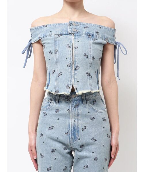 EMODA（エモダ）の「デニムオフショルダートップ（Tシャツ/カットソー・レディース・ライトブルー/ブラウン/インディゴブルー・FREE）」の14枚目の写真