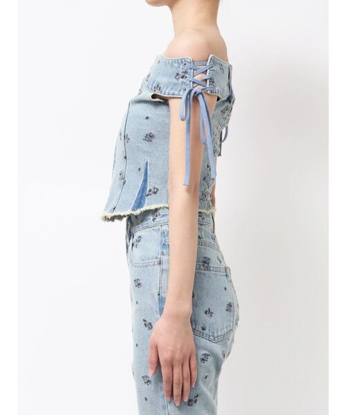 EMODA（エモダ）の「デニムオフショルダートップ（Tシャツ/カットソー・レディース・ライトブルー/ブラウン/インディゴブルー・FREE）」の15枚目の写真