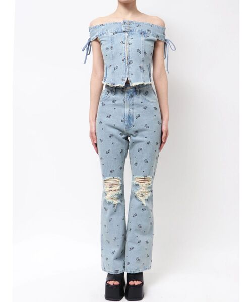 EMODA（エモダ）の「デニムオフショルダートップ（Tシャツ/カットソー・レディース・ライトブルー/ブラウン/インディゴブルー・FREE）」の21枚目の写真