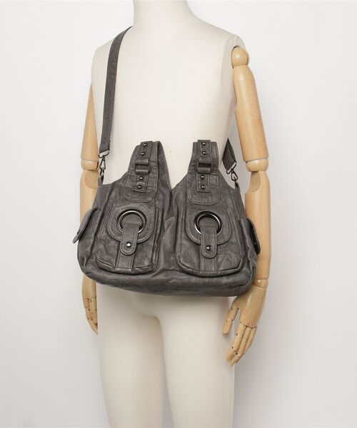 ONE DAY KMC (ワンデイケーエムシー)の「Five pockets 2Way Boston Bag/ファイブポケット2ウェイボストンバッグ(ボストンバッグ・レディース・ダークグレー/ブラウン/ブラック・FREE)」の7枚目の写真