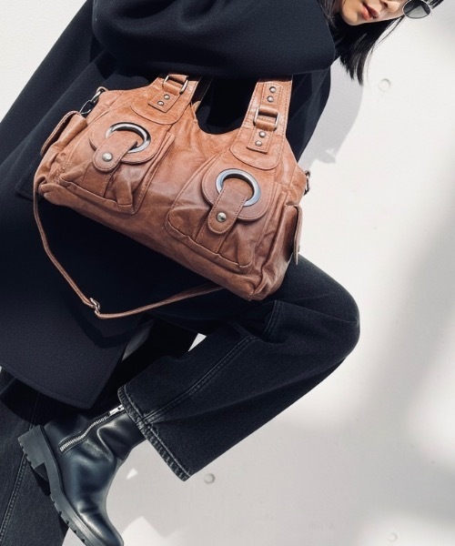 ONE DAY KMC (ワンデイケーエムシー)の「Five pockets 2Way Boston Bag/ファイブポケット2ウェイボストンバッグ(ボストンバッグ・レディース・ダークグレー/ブラウン/ブラック・FREE)」の11枚目の写真