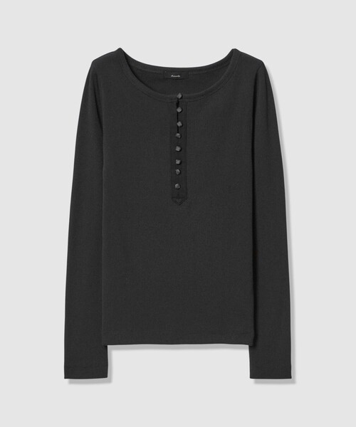 allureville(アルアバイル)の「テレコヘンリーネックプルオーバー(Tシャツ/カットソー・レディース・ホワイト/ブラック/サックスブルー・2)」の2枚目の写真