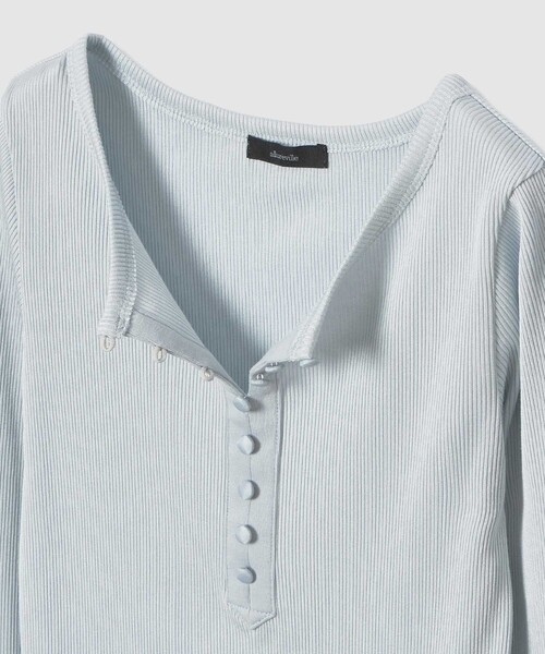 allureville(アルアバイル)の「テレコヘンリーネックプルオーバー(Tシャツ/カットソー・レディース・ホワイト/ブラック/サックスブルー・2)」の14枚目の写真