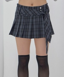 A'GEM/9 × .kom 『FANCY CLUB/ファンシークラブ』 CHECK PLEATS WRAP SKIRT/チェックプリーツラップスカート