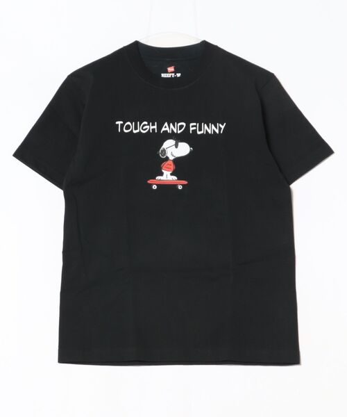 HANES(ヘインズ)の「Hanes/ヘインズ/PEANUTS×BEEFY T-SHIRTS(Tシャツ/カットソー・レディース・ホワイト/ブラック・XS/S/M)」の2枚目の写真