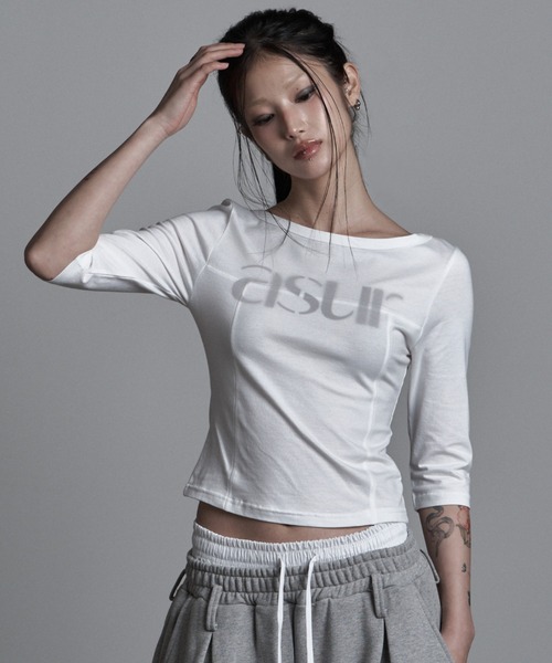 as you are(アズユーアー)の「◇ASYOUARE◇ソーイング ボート ネック スリーブ SEWING BOAT NECK SLEEVE(Tシャツ/カットソー・レディース・ブラック/ホワイト/グレー・FREE)」の2枚目の写真