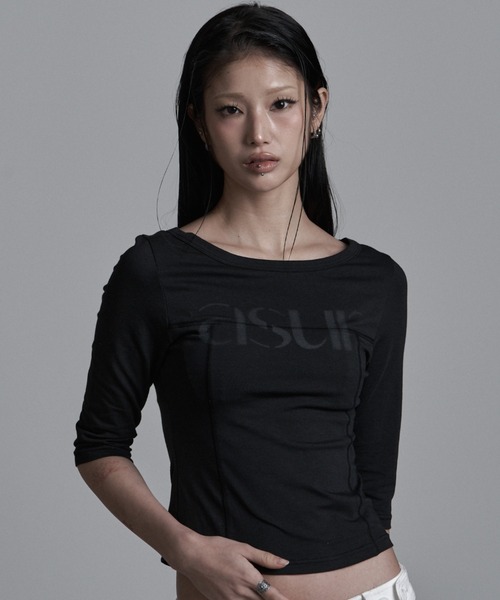 as you are(アズユーアー)の「◇ASYOUARE◇ソーイング ボート ネック スリーブ SEWING BOAT NECK SLEEVE(Tシャツ/カットソー・レディース・ブラック/ホワイト/グレー・FREE)」の15枚目の写真