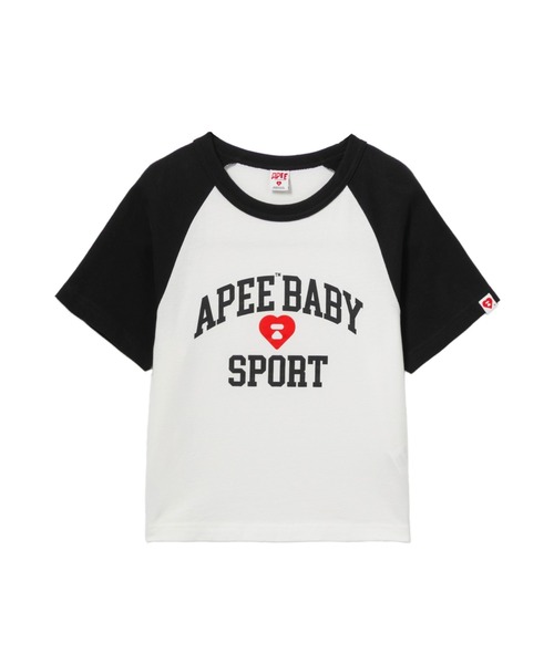 A BATHING APE(アベイシングエイプ)の「APEE BABY PRINT RAGLAN TEE(Tシャツ/カットソー・レディース・ブラック/バーガンディー・SMALL/X-SMALL)」の2枚目の写真