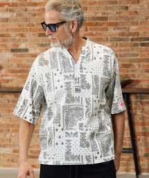 Maison code 13（メゾンコードサーティーン）の「mhs2585-felkod×Maison code 13 collaboration linen like bandana pullover shirts バンダナ柄プルオーバーシャツ(M26S-17)（シャツ/ブラウス）」