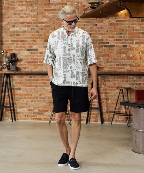 Maison code 13(メゾンコードサーティーン)の「mhs2585-felkod×Maison code 13 collaboration linen like bandana pullover shirts バンダナ柄プルオーバーシャツ(M26S-17)(シャツ/ブラウス・メンズ・ホワイト/ブラック・S/M/L)」の7枚目の写真