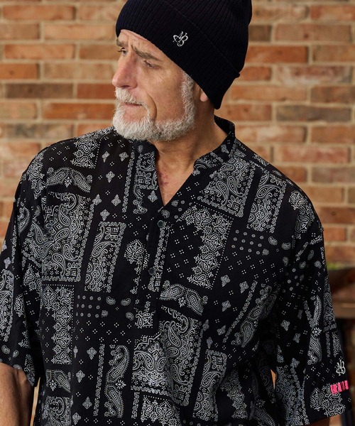 Maison code 13(メゾンコードサーティーン)の「mhs2585-felkod×Maison code 13 collaboration linen like bandana pullover shirts バンダナ柄プルオーバーシャツ(M26S-17)(シャツ/ブラウス・メンズ・ホワイト/ブラック・S/M/L)」の11枚目の写真