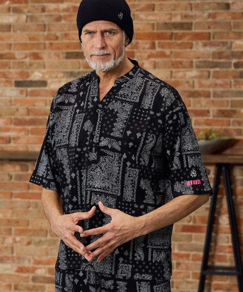 Maison code 13(メゾンコードサーティーン)の「mhs2585-felkod×Maison code 13 collaboration linen like bandana pullover shirts バンダナ柄プルオーバーシャツ(M26S-17)(シャツ/ブラウス・メンズ・ホワイト/ブラック・S/M/L)」の12枚目の写真