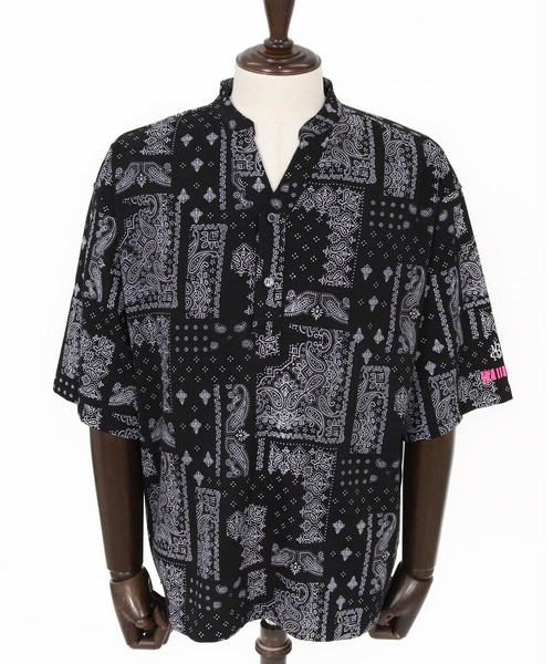 Maison code 13(メゾンコードサーティーン)の「mhs2585-felkod×Maison code 13 collaboration linen like bandana pullover shirts バンダナ柄プルオーバーシャツ(M26S-17)(シャツ/ブラウス・メンズ・ホワイト/ブラック・S/M/L)」の16枚目の写真
