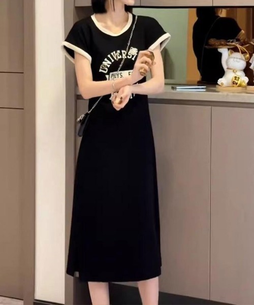 SallyLunn(サリーラン)の「【デイリーに活躍】カレッジロゴ リンガーTワンピース(ワンピース・レディース・ホワイト/ブラック・LARGE/MEDIUM)」の16枚目の写真