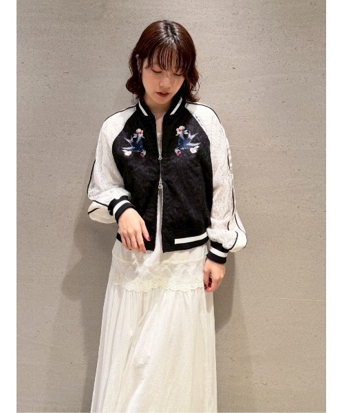 LILY BROWN×KEITA MARUYAMA】yozakuraスカジャン(レース)(ブルゾン LILY BROWN×KEITA MARUYAMA】yozakuraスカジャン(レース)(ブルゾン