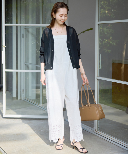 SLOBE IENA(スローブイエナ)の「エンブロイダリーレースサロペット(サロペット/オーバーオール・レディース・ブラック/ホワイト・FREE)」の8枚目の写真