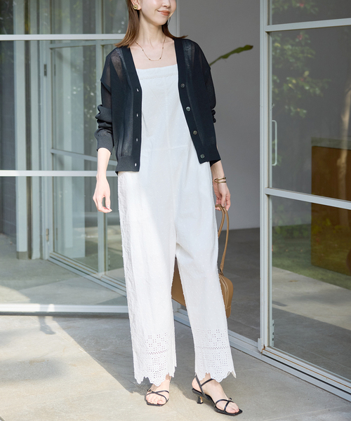 SLOBE IENA(スローブイエナ)の「エンブロイダリーレースサロペット(サロペット/オーバーオール・レディース・ブラック/ホワイト・FREE)」の9枚目の写真