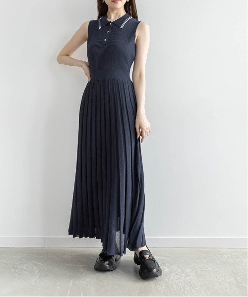 RANDA（ランダ）の「【選べる丈感】ポロニットノースリーブワンピース（ワンピース・レディース・ネイビー/ブルー/クリーム・FREE/FT）」の9枚目の写真