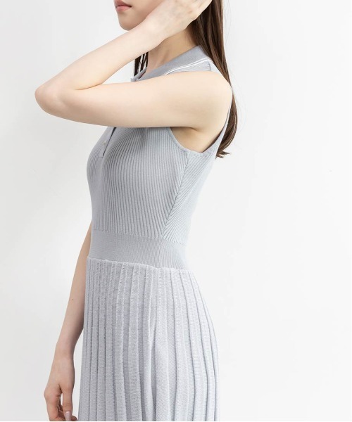 RANDA（ランダ）の「【選べる丈感】ポロニットノースリーブワンピース（ワンピース・レディース・ネイビー/ブルー/クリーム・FREE/FT）」の13枚目の写真