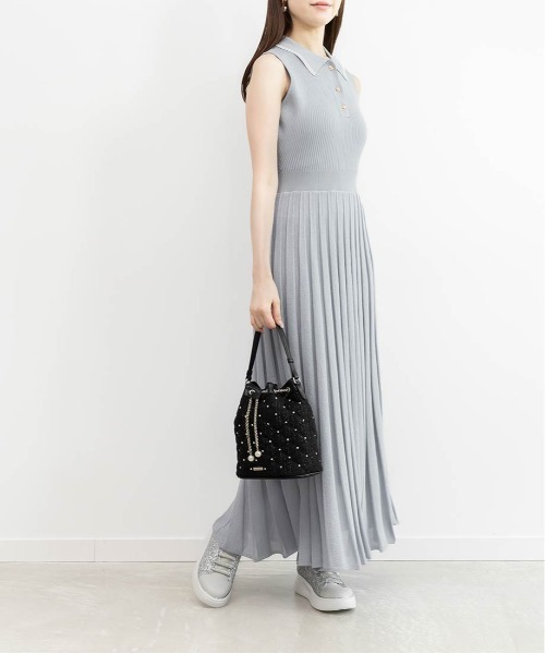 RANDA（ランダ）の「【選べる丈感】ポロニットノースリーブワンピース（ワンピース・レディース・ネイビー/ブルー/クリーム・FREE/FT）」の16枚目の写真