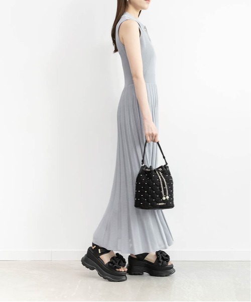 RANDA（ランダ）の「【選べる丈感】ポロニットノースリーブワンピース（ワンピース・レディース・ネイビー/ブルー/クリーム・FREE/FT）」の17枚目の写真