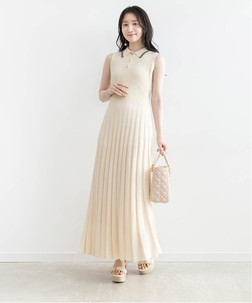 RANDA（ランダ）の「【選べる丈感】ポロニットノースリーブワンピース（ワンピース・レディース・ネイビー/ブルー/クリーム・FREE/FT）」の21枚目の写真