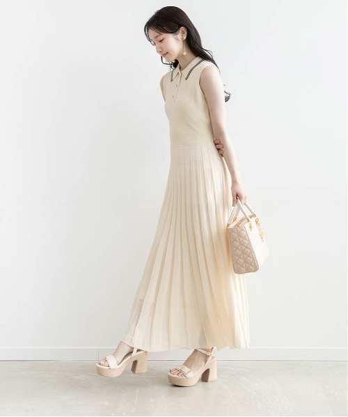 RANDA（ランダ）の「【選べる丈感】ポロニットノースリーブワンピース（ワンピース・レディース・ネイビー/ブルー/クリーム・FREE/FT）」の22枚目の写真