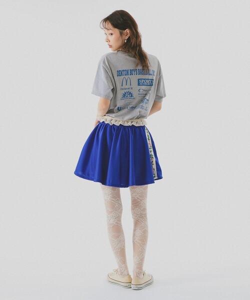 BEAMS COUTURE(ビームスクチュール)の「レース タイツ パーティー オケージョン 結婚式 2次会 お呼ばれ おでかけ デート スカート ワンピース レイヤード(Tシャツ/カットソー・レディース・ホワイト系その他5/ブラック・ONE SIZE)」の9枚目の写真