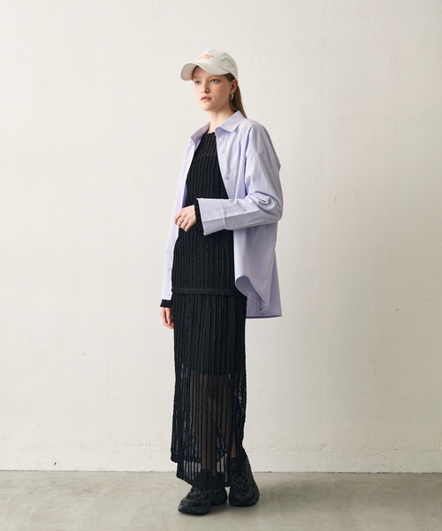 uchi.(ウチ)の「レース編みシアートップス(Tシャツ/カットソー・レディース・ブラック/イエロー/オフホワイト・FREE)」の12枚目の写真