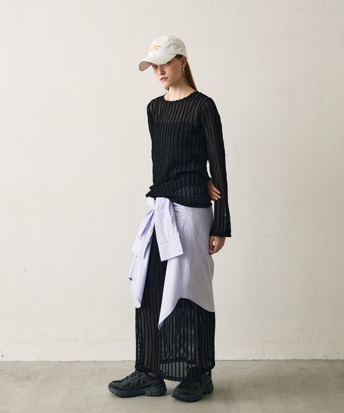 uchi.(ウチ)の「レース編みシアートップス(Tシャツ/カットソー・レディース・ブラック/イエロー/オフホワイト・FREE)」の6枚目の写真