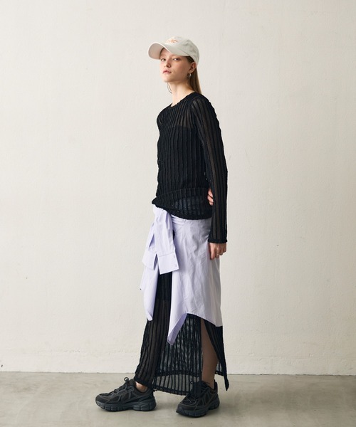 uchi.(ウチ)の「レース編みシアートップス(Tシャツ/カットソー・レディース・ブラック/イエロー/オフホワイト・FREE)」の7枚目の写真