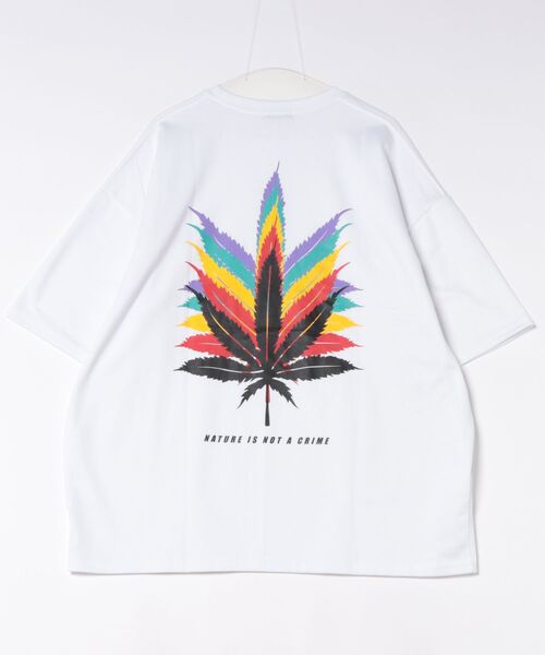 a.p.o.v.(エーピーオービー)の「a.p.o.v. レインボーマリファナバックビッグプリントオーバーサイズTシャツ(Tシャツ/カットソー・メンズ・ブラック/ホワイト・ONESIZE)」の13枚目の写真