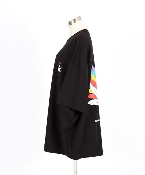 a.p.o.v.(エーピーオービー)の「a.p.o.v. レインボーマリファナバックビッグプリントオーバーサイズTシャツ(Tシャツ/カットソー・メンズ・ブラック/ホワイト・ONESIZE)」の10枚目の写真