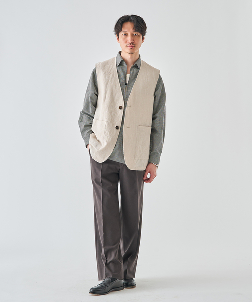 EDIFICE（エディフィス）の「ウールリネン オーバー ベスト（その他アウター・メンズ・ブラウン/アイボリー・MEDIUM/LARGE）」の11枚目の写真