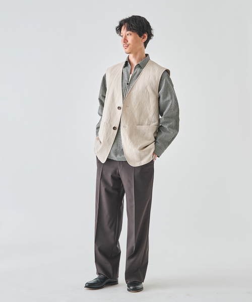 EDIFICE（エディフィス）の「ウールリネン オーバー ベスト（その他アウター・メンズ・ブラウン/アイボリー・MEDIUM/LARGE）」の12枚目の写真