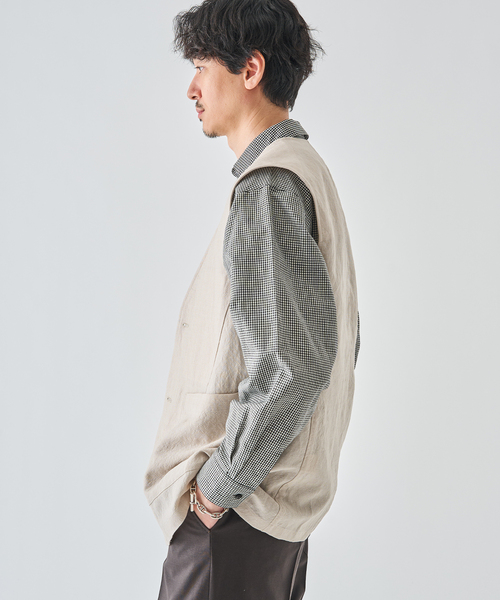 EDIFICE（エディフィス）の「ウールリネン オーバー ベスト（その他アウター・メンズ・ブラウン/アイボリー・MEDIUM/LARGE）」の15枚目の写真