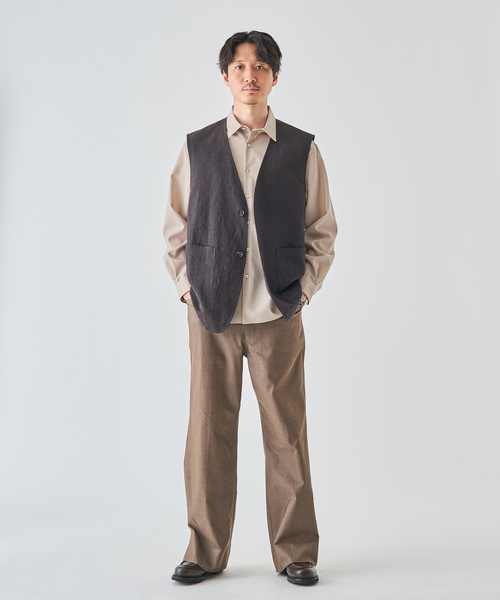 EDIFICE（エディフィス）の「ウールリネン オーバー ベスト（その他アウター・メンズ・ブラウン/アイボリー・MEDIUM/LARGE）」の19枚目の写真