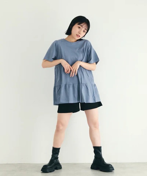 merrylatte(メリーラテ)の「ティアードTシャツ【IROHANI】(Tシャツ/カットソー・レディース・ホワイト/グリーン/グレー/ブルー・FREE)」の10枚目の写真