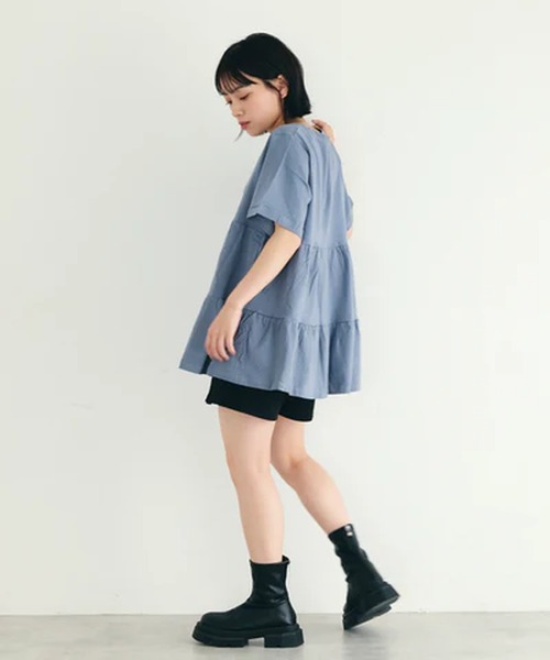 merrylatte(メリーラテ)の「ティアードTシャツ【IROHANI】(Tシャツ/カットソー・レディース・ホワイト/グリーン/グレー/ブルー・FREE)」の11枚目の写真