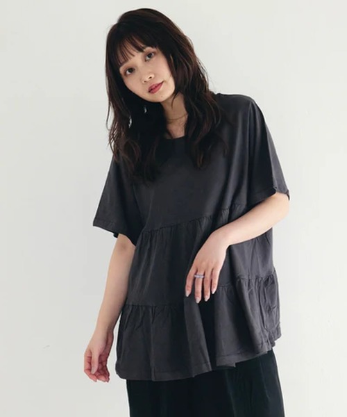 merrylatte(メリーラテ)の「ティアードTシャツ【IROHANI】(Tシャツ/カットソー・レディース・ホワイト/グリーン/グレー/ブルー・FREE)」の13枚目の写真