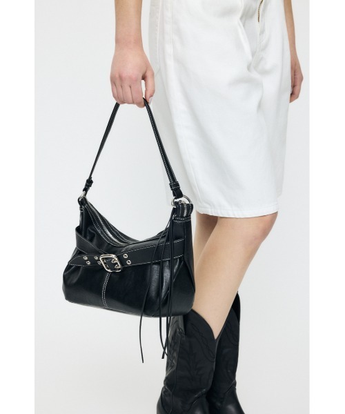 MOUSSY(マウジー)の「ZIP SHOULDER バッグ(ショルダーバッグ・レディース・ブラウン/ライトブルー/ブラック・FREE)」の6枚目の写真