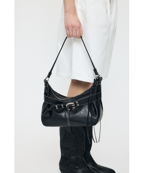 MOUSSY(マウジー)の「ZIP SHOULDER バッグ(ショルダーバッグ・レディース・ブラウン/ライトブルー/ブラック・FREE)」の7枚目の写真