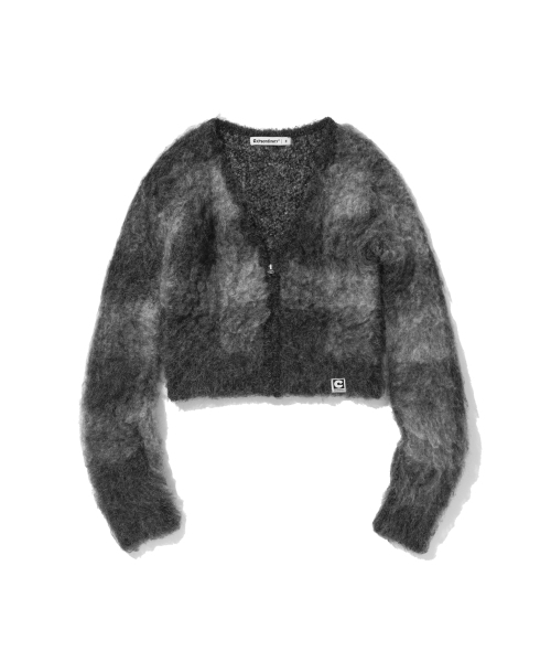 EXTRAORDINARY(エクストラオーディナリー)の「W BLOCK CHECK ZIP UP CARDIGAN CHARCOAL(カーディガン/ボレロ・レディース・その他・F)」の1枚目の写真