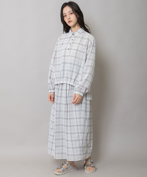 Munich（ミューニック）の「セミシアーチェックプルオーバーシャツ（シャツ/ブラウス・レディース・ダークグレー/オフホワイト・FREE）」の15枚目の写真