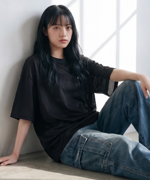 FUBU（ フブ）の「【FUBU/フブ】MESH T-SHIRTS/メッシュTシャツ（Tシャツ/カットソー・メンズ・ブラック/ホワイト・XL/M/L）」の20枚目の写真