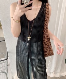 CLOTHY（クロシィ）の「【透け感で魅せる、大人レイヤード】メッシュロングジレワンピース（ワンピース）」